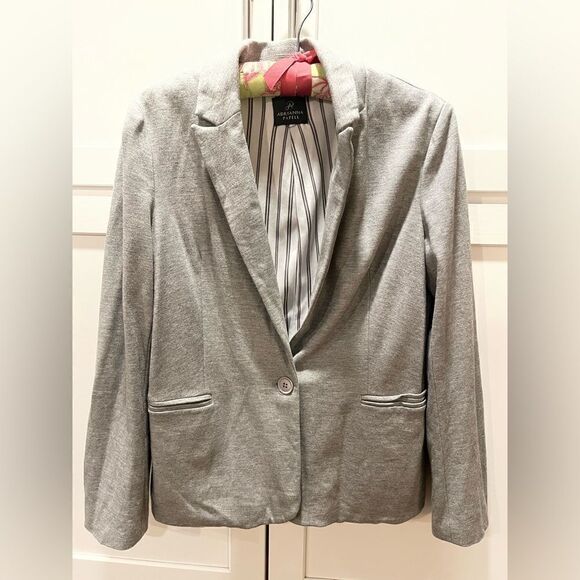 Adrianna Papell Blazer Gray Single Button Women’s Sz M - Picture 1 of 5